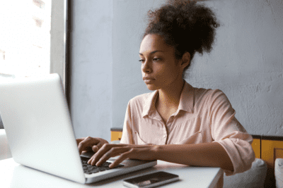 I Know it All But I'm Broke, Woman Typing on Computer