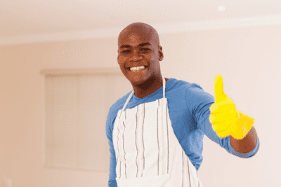 Living With a House Cleaner, Man Giving Thumbs Up
