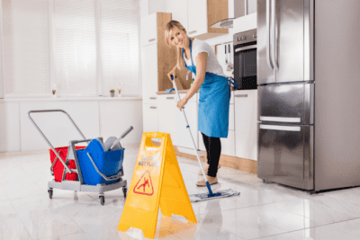 Mommy's Helper, Woman Mopping Floor