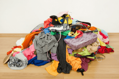 The Risk of The Big Pile, Pile of Clothes on Floor