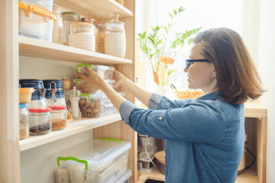 Upsells for the Holidays, Woman Organizing Pantry