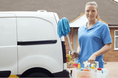 The Mystery Shopper, House Cleaner with Supplies and Van