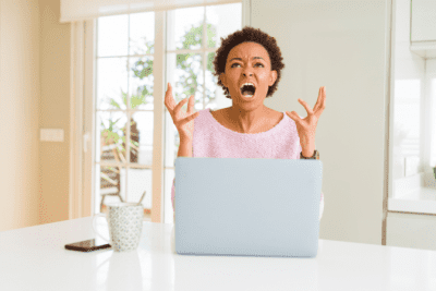 Employee Insubordination, Angry Woman on Computer