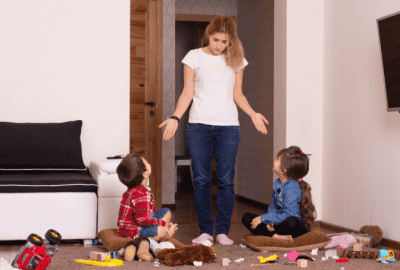 How Important is House Cleaning, Woman and Children Making Mess