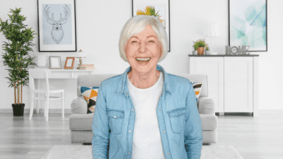 Not Your Normal House Cleaner, Smiling Woman in Home