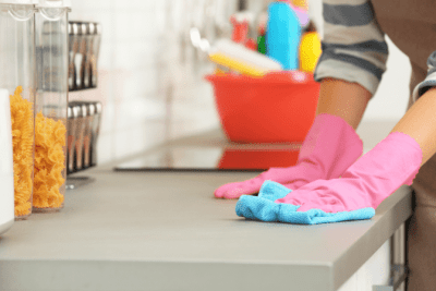 Not Your Normal House Cleaner, Wiping Counter