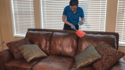 Why Uniforms Work, Angela Brown Cleaning Couch