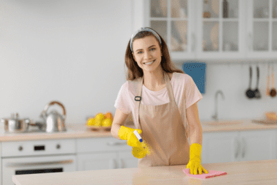 Partial House Cleaning, House Cleaner Cleaning Kitchen