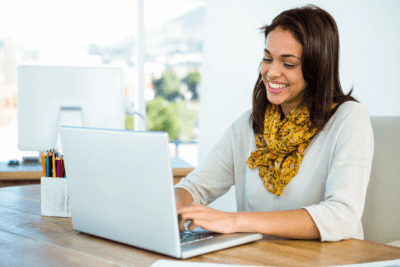 Resources for Cleaning, Happy Woman on Computer