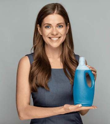 Running Out of Supplies, Woman Holding Cleaning Bottle