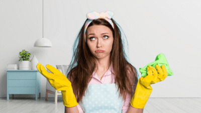 Sloppy House Cleaner, Woman With Messy Hair