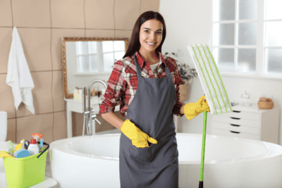 House Cleaners Amazing Surprise, Cleaner in Bathroom
