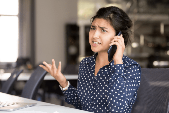 Local Cleaning Company, Upset Woman Talks on Phone